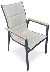 Krzesło ogrodowe Autronic, aluminium, tkanina,beżowy, AZC-S1110 BK