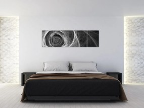 Obraz - Abstrakcyjna róża czarno-biała (170x50 cm)
