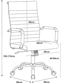 Fotel obrotowy Hugo ergonomiczne Krzesło biurowe z ekoskóry – eleganckie krzesło z wysokim oparciem i chromowaną podstaw
