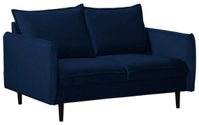 Ciemnoniebieska aksamitna sofa 138 cm Juli – Ropez
