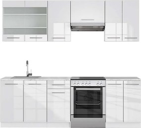 Aneks kuchenny biały wysoki połysk/biały 240x60x81.6 fame-line