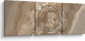 Obraz - Marmur (z zegarem) (90x30 cm)
