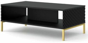 Ława kawowa glamour czarny mat + złote nóżki - Resa 8X