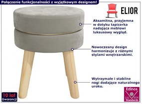 Okrągły ciemnoszary taboret P1-K09