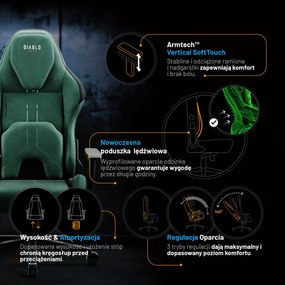 Fotel Diablo X.One Prime, Forest Green, Normal Size