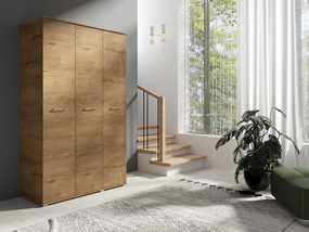 Szafa Otwierana Trzydrzwiowa 120cm x 200cm LEFKAS | Półki + Wieszak