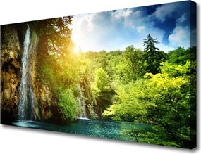 Obraz na płótnie Leśna Kaskada Wodna