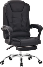 Fotel obrotowy President ergonomiczne krzesło biurowe z ekoskóry – eleganckie krzesło z wysokim oparciem i podnóżkiem