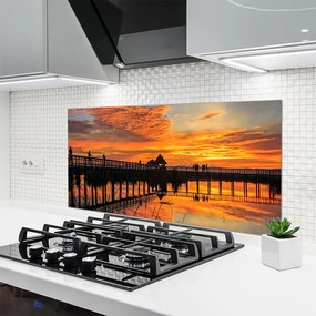 Szkło Dekoracyjne do Kuchni Most Wiszący Nad Oceanem