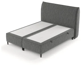 Szare tapicerowane łóżko dwuosobowe ze schowkiem 200x200 cm Draco – Maison de Rêve
