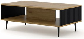 Stolik kawowy z lamelami artisan + czarny - Melis 13X