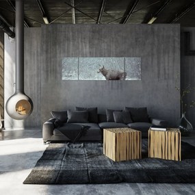 Obraz - Łoś w śnieżnym lesie (170x50 cm)