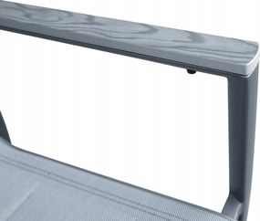 Krzesło Ogrodowe Grafit 56x65x88 cm Szara Szybkoschnąca Tkanina Nowoczesny