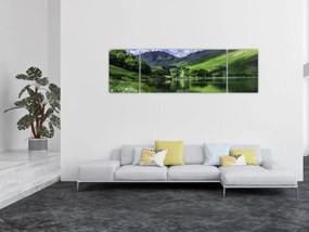 Obraz - Krajobraz z jeziorem (170x50 cm)