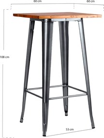 Wysoki stó z naturalnego drewna Torix 60 cm