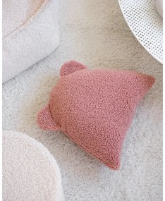 Różowa poduszka na sofę dziecięcą z materiału bouclé Bear – Wigiwama