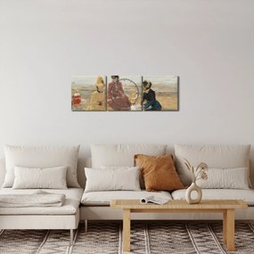 Obraz - Eugène Boudin, On the Beach, Trouville, reprodukcje (z zegarem) (90x30 cm)