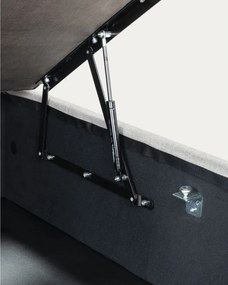 Szare tapicerowane łóżko dwuosobowe ze schowkiem 140x190 cm Matters – Kave Home