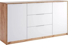 Komoda z szufladami i półkami dąb craft + biały 160 cm A1-R71