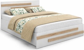 Białe Łóżko Z Pojemnikiem I Materacem 120X200 Cm Z4-Z60