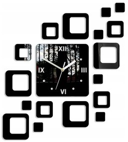 Zegar na ścianę nowoczesny naklejany ozdobne elementy cichy mechanizm loft