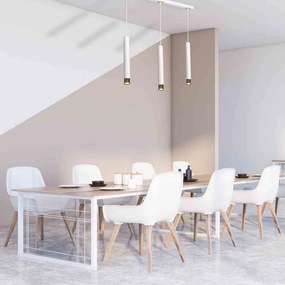 Lampa wisząca, potrójna, biała, złota, nad wyspę, stół DANI WHITE/GOLD 3xGU10