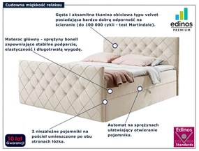Jasnobeżowe łóżko kontynentalne z pojemnikiem 5 rozmiarów B1-S64