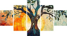 Obraz – Mozaika – słońce i drzewo I. (125x70 cm)