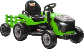 AIYAPLAY Elektryczny Traktor Dla Dzieci, Na Baterie z Pilotem Zdalnego Sterowania, Powolny Start, Dla Dzieci W Wieku 3-8 Lat, Zielony