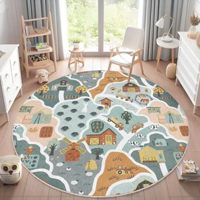 Dziecięcy dywan do zabawy odpowiedni do prania ø80 cm Farmer's Life – Mila Home