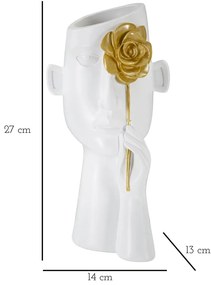 Biały wazon z żywicy polimerowej 27 cm Fiore – Mauro Ferretti