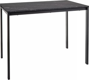 PROMOCJA Czarny stół jadalny RAMOD 100x60 cm, dekor marmurowy II. jakość