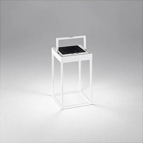 Lampa stołowa CAGE Solar Rechargeable firmy Perenz, matowa biel, wys. 30 cm