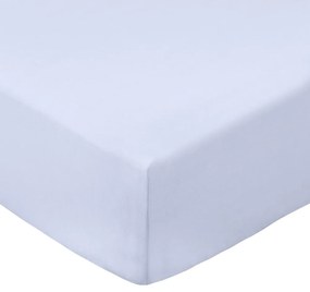 Lawendowe prześcieradło z perkalu bawełnianego z gumką 135x190 cm Cotton Percale – Bianca