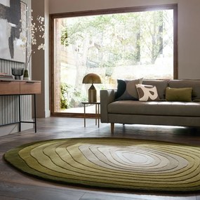 Zielony wełniany dywan tkany ręcznie 200x290 cm Puddle Ombre – Flair Rugs
