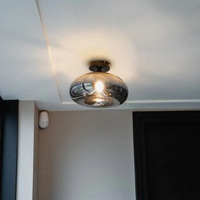 Inteligentna lampa sufitowa czarna z przydymionym szkłem, w tym WiFi P45 - Busa ArtDeco Oswietlenie wewnetrzne