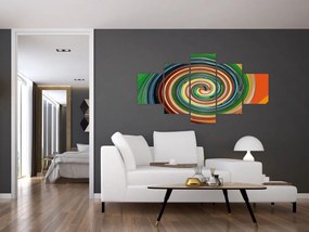 Abstrakcyjny obraz - kolorowa spirala (125x70 cm)