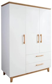 Biała szafa dziecięca w dekorze dębu 135x200 cm Finn – Roba