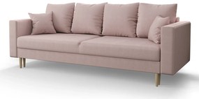 Różowa welurowa sofa rozkładana - Adante