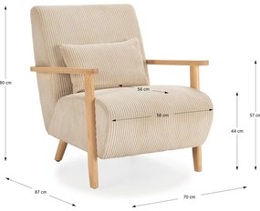 Beżowy fotel Bonnie – Marckeric