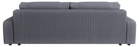 Ciemnoszara sztruksowa rozkładana sofa ze schowkiem 234 cm Sara – Ropez