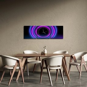 Obraz kolorowych kółek (z zegarem) (90x30 cm)