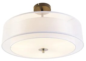 Nowoczesna lampa sufitowa biała 50 cm 3-punktowa - Drum Duo Nowoczesny Oswietlenie wewnetrzne