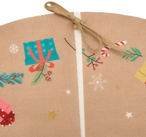 Dywanik pod choinkę z motywem Świętego Mikołaja, Ø 90 cm