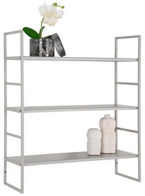 Jasnoszara wielopoziomowa metalowa półka 48 cm Beja – House Nordic
