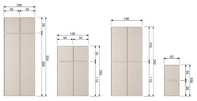 Kremowa szafa modułowa z litego drewna sosnowego 50x200 cm Daily – vtwonen