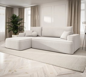 Kremowy narożnik rozkładany z pojemnikiem D8-M57