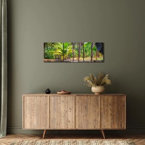 Obraz - Drewniana łódź na kanale, Tajlandia (z zegarem) (90x30 cm)
