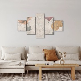 Obraz - Balony nad miastem, ciepłe odcienie (125x70 cm)