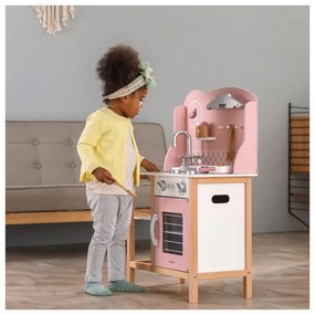 Viga polarb drewniana kuchnia z akcesoriami silver - pink